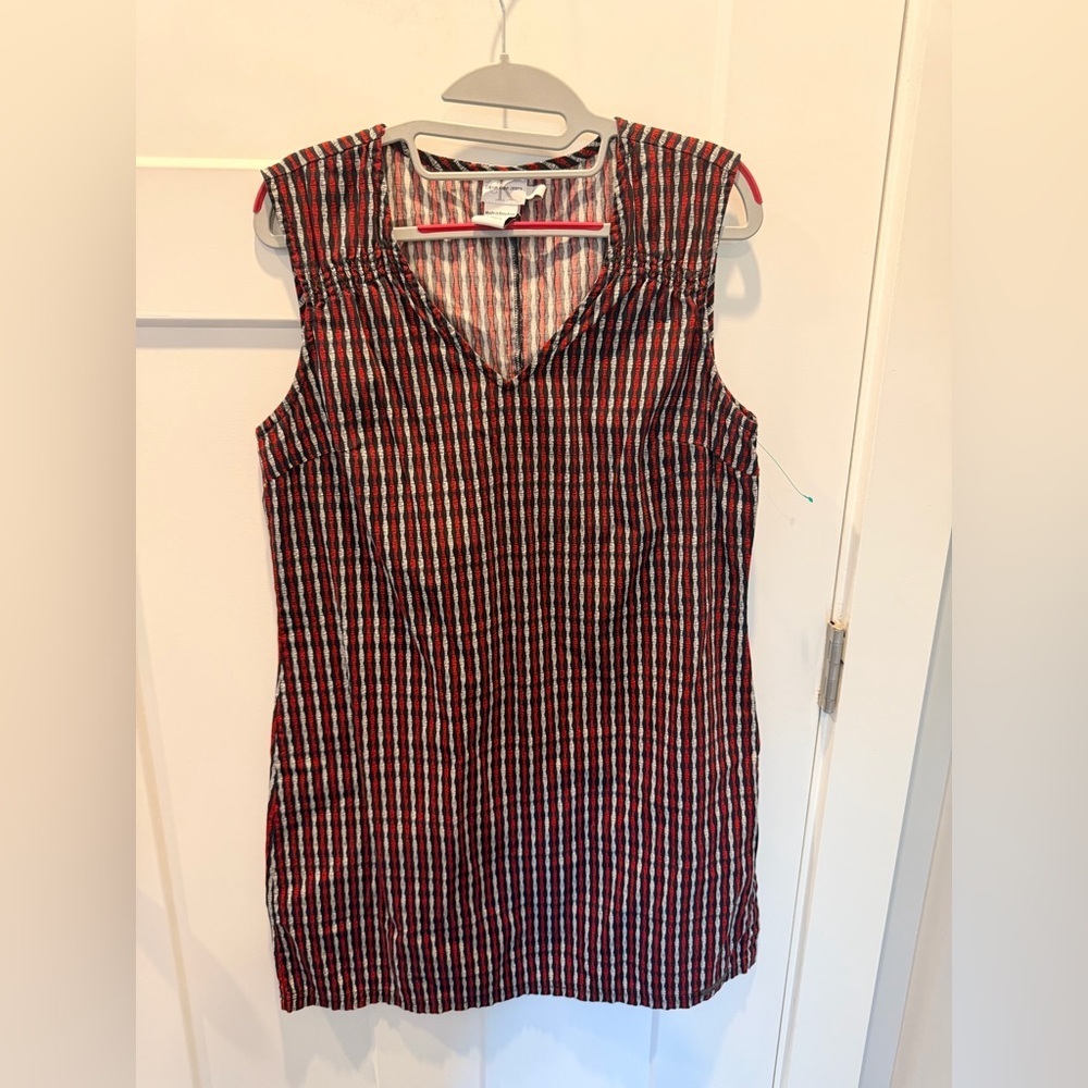 Calvin Klein Jeans Sleeveless V-Neck Striped Cotton Dress Size 11